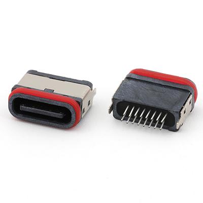 IP67 Waterproof USB C 16Pin Connector Dip Type USB C Female Connector,L6.8MM