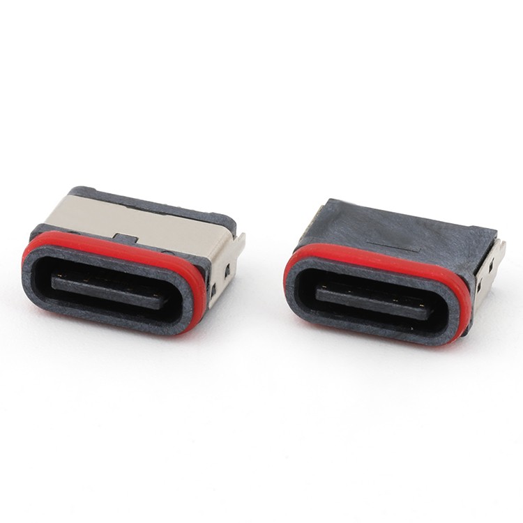 IP67 Waterproof USB C 16Pin Connector Dip Type USB C Female Connector,L6.8MM