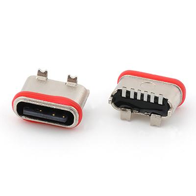 IP67 Waterproof USB C Type Female Connector Vertical SMT L7.15MM 6P USB C Connector