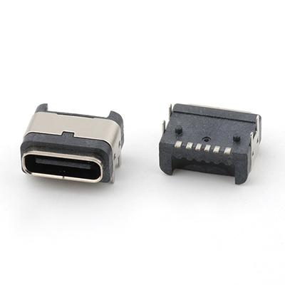 IPX7 6P USB C Connector Waterproof USB C Female Socket PCB Connector