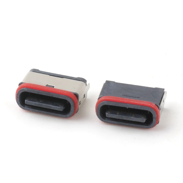 Waterproof USB Connector H6.8MM Vertical SMT IP67 Waterproof 16P USB C Female Connector